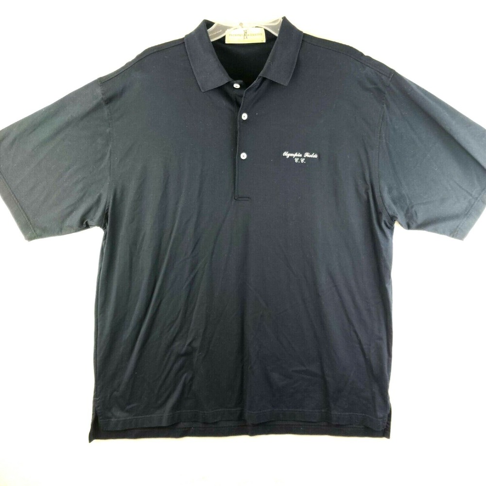 Fairway & Greene Mens Large Olympia Fields Country Club Golf Polo Blue Size L